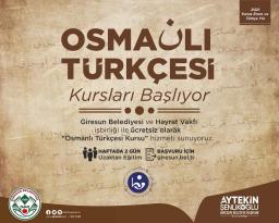Ücretsiz “Osmanlı Türkçesi” kurslarımız başlıyor…