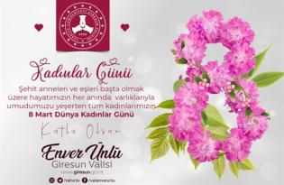Vali Ünlü’den 8 Mart Dünya Kadınlar Günü Kutlama Mesajı
