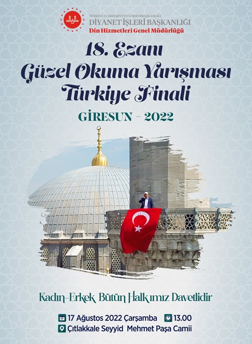 Ezanı Güzel Okuma Yarışması Türkiye Finali Giresun’da Yapılacak
