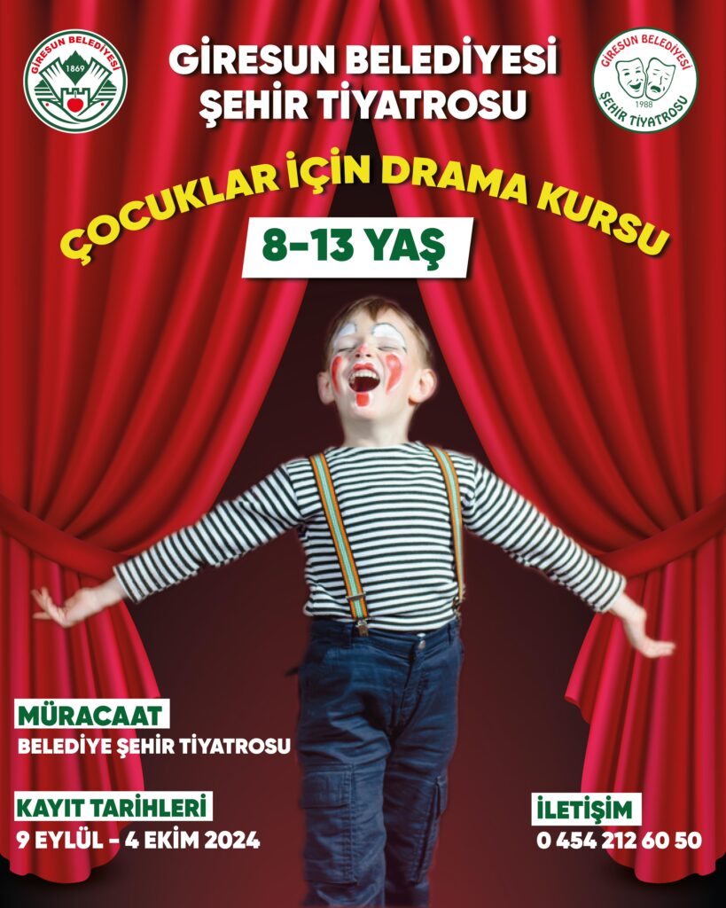 GİRESUN BELEDİYESİ ŞEHİR TİYATROSU’NDAN ÇOCUKLAR İÇİN DRAMA KURSU