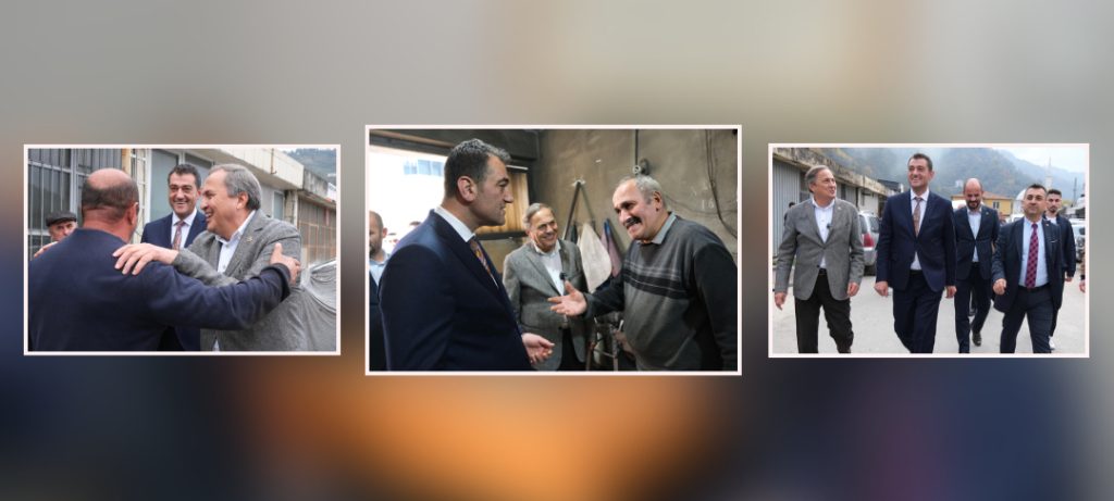 BAŞKAN FUAT KÖSE VE MİLLETVEKİLİ SEYİT TORUN KÜÇÜK SANAYİ ESNAFINI ZİYARET ETTİ