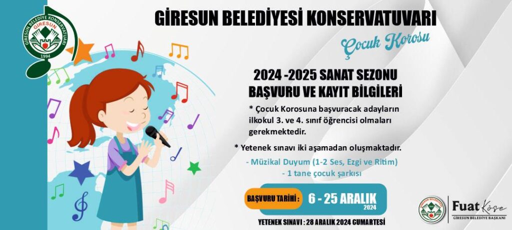 BELEDİYE KONSERVATUVARI ÇOCUK KOROSU OLUŞTURACAK