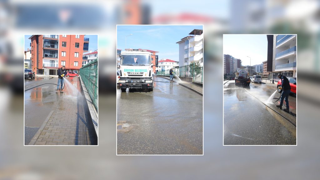 GİRESUN BELEDİYESİ CADDELERDE YIKAMA ÇALIŞMASI BAŞLATTI
