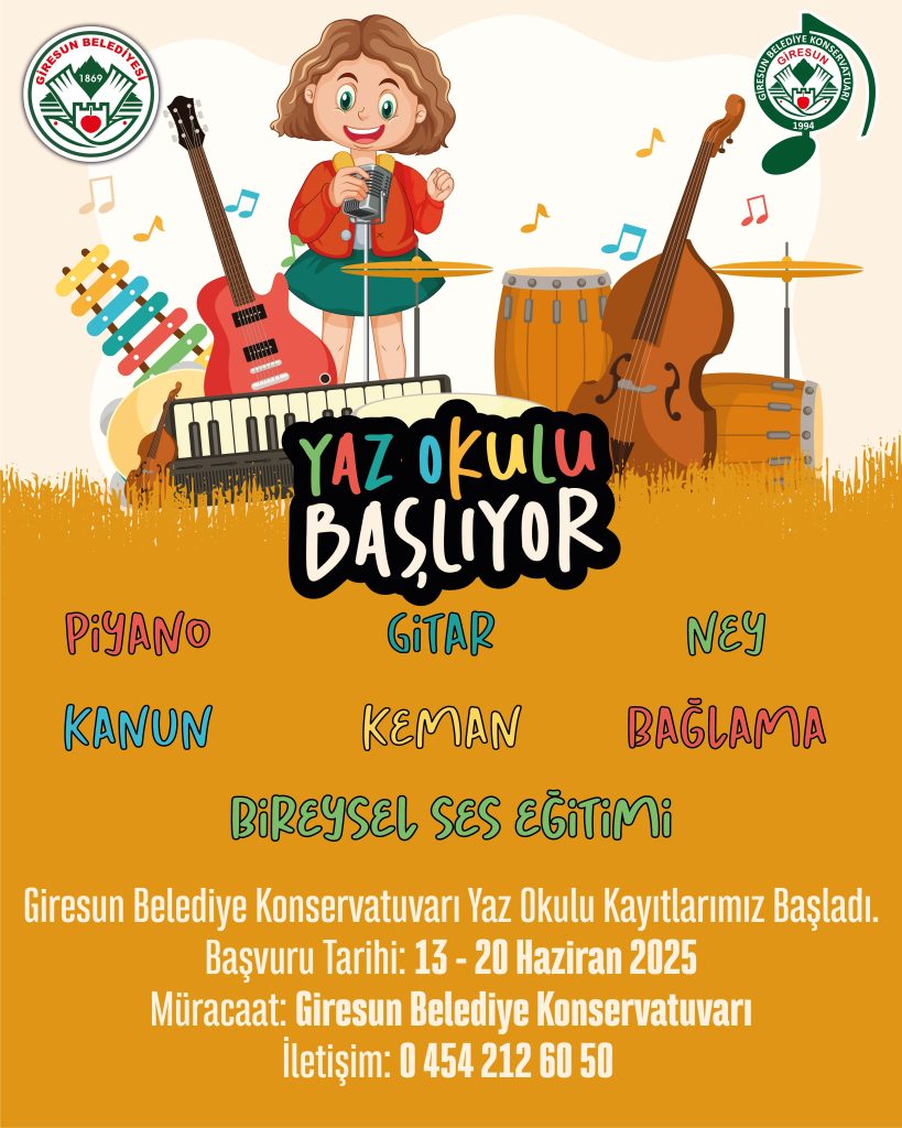 GİRESUN BELEDİYESİ KONSERVATUVARI YAZ OKULU BAŞLIYOR