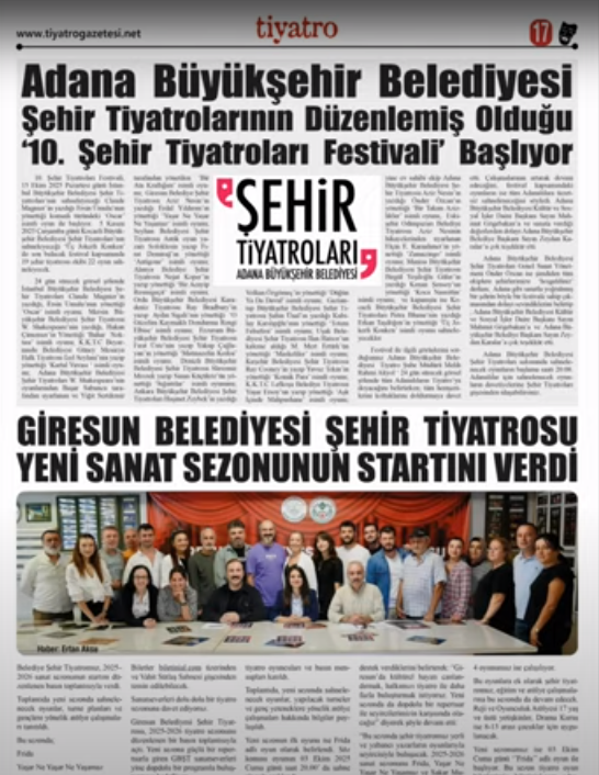 Tiyatro Gazetesi Ekim 2025
