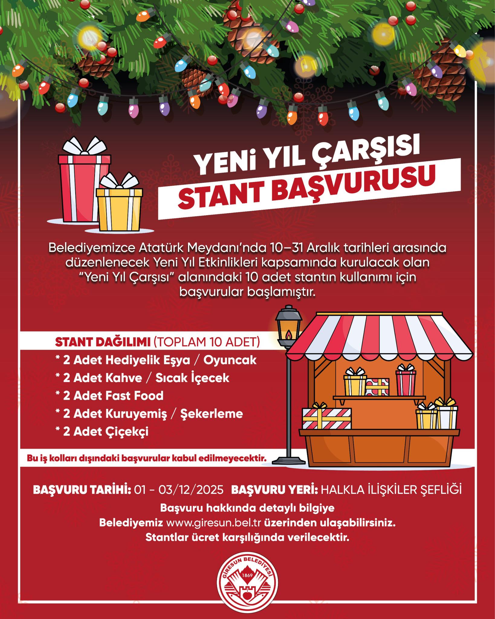 YENİ YIL ÇARŞISI TALEP SÖZLEŞMESİ