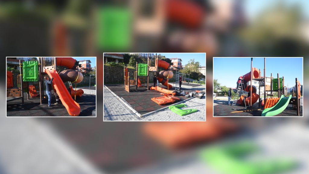 GİRESUN BELEDİYESİ PARKLARDAKİ EKİPMANLARI YENİLİYOR