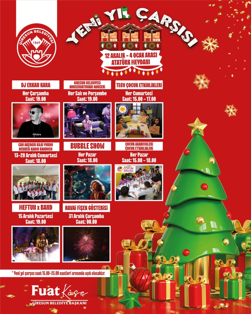 GİRESUN’DA YENİ YIL ÇARŞISI HEYECANI BAŞLIYOR