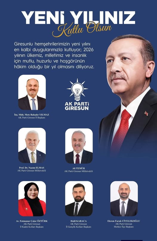 AK Parti Giresun İl Teşkilatı’ndan Yeni Yıl Mesajı