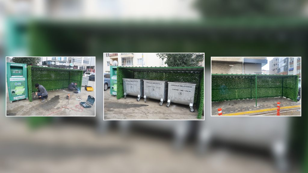 GİRESUN BELEDİYESİ YEŞİL ÇİTLİ KONTEYNER KAFESİ YAPIMINA BAŞLADI