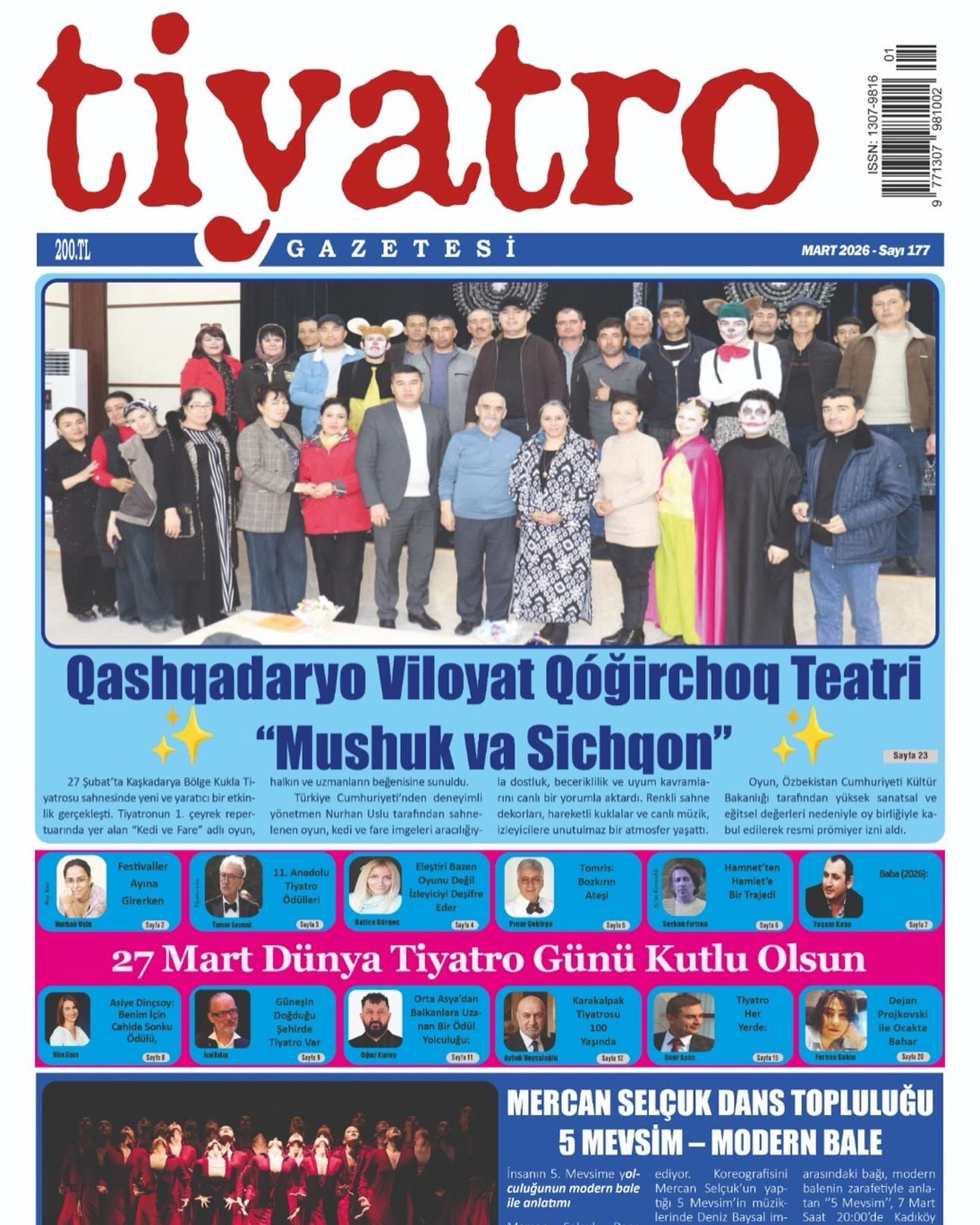 Tiyatro Gazetesi Mart 177. sayımızdan herkese Merhaba,
