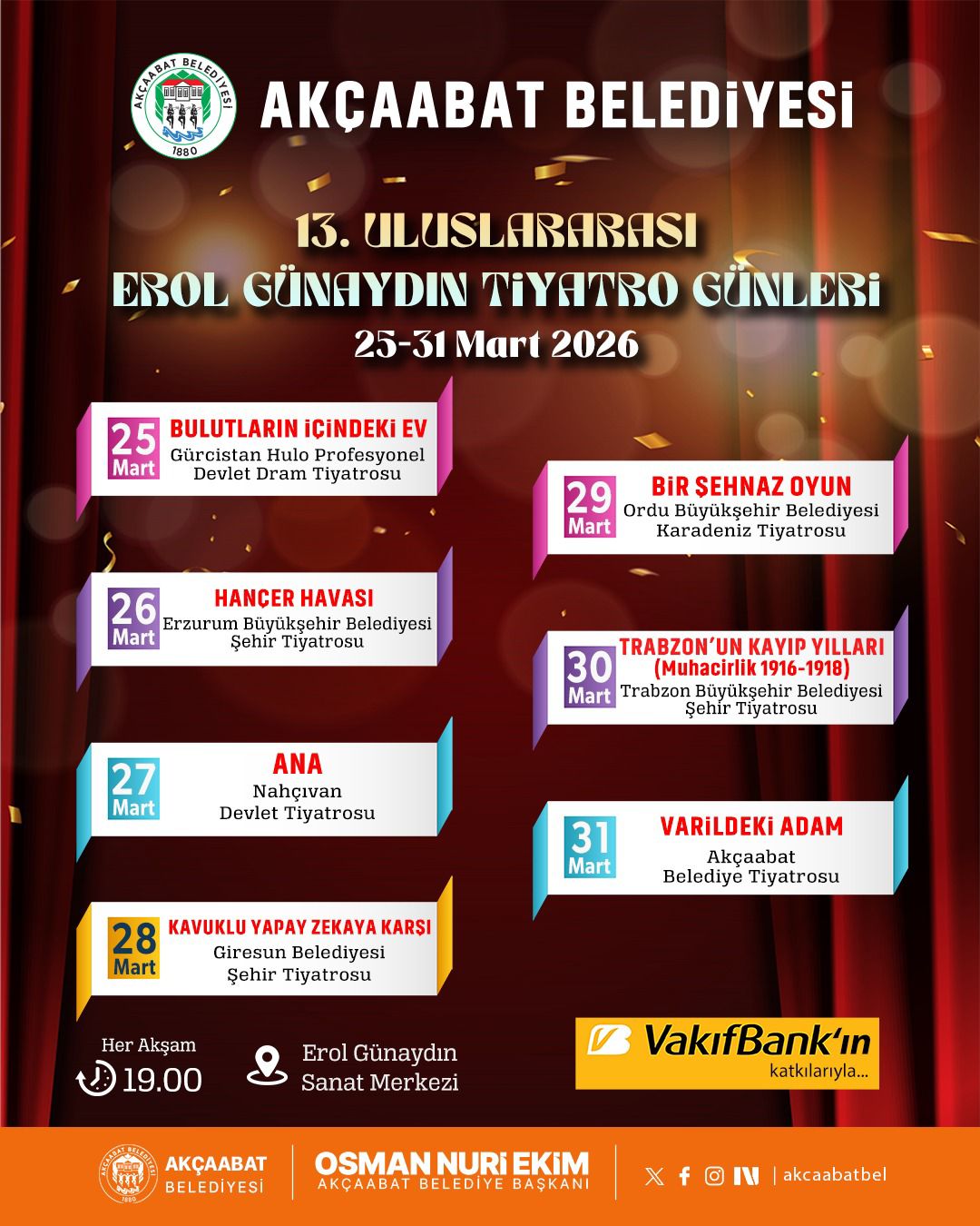  13. Uluslararası Erol Günaydın Tiyatro Günleri Başlıyor