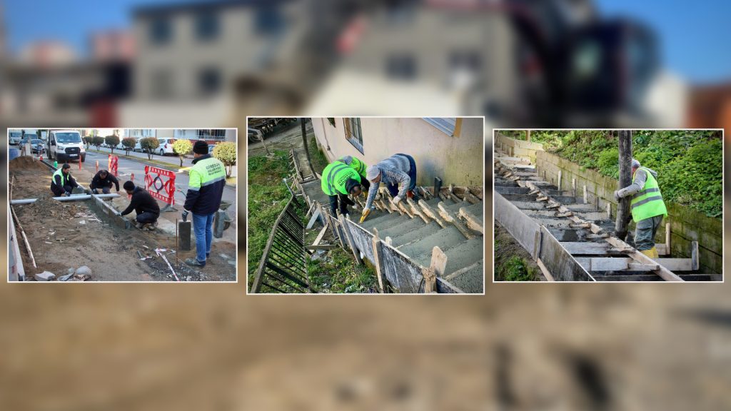 BELEDİYE ULAŞIM GÜVENLİĞİ İÇİN YENİ MERDİVENLER YAPIYOR