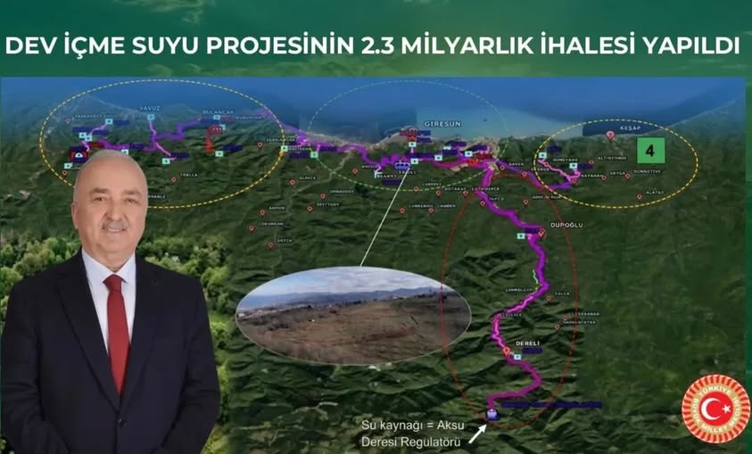 VEKİL TEMÜR, “GİRESUNUMUZUN 5,4 MİLYAR DEV İÇME SUYU