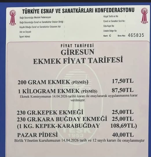 Ekmekte yeni zamlı fiyatlar..