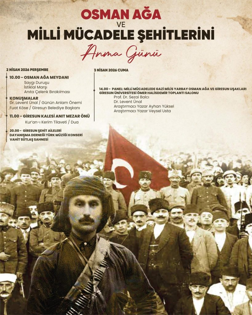 OSMAN AĞA 2 NİSAN PERŞEMBE GÜNÜ ANILACAK