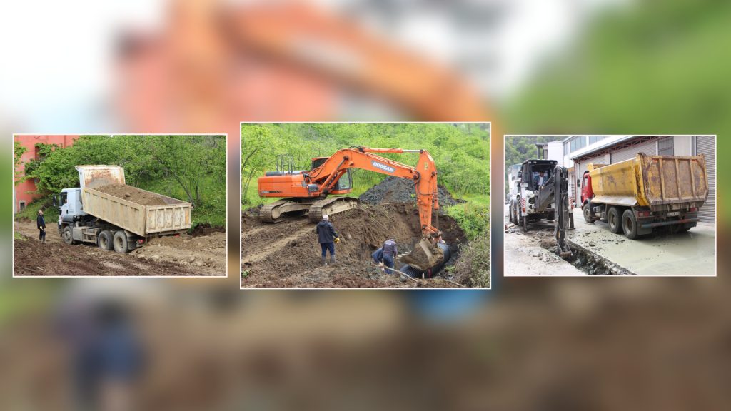 GİRESUN BELEDİYESİ YAĞMUR SUYU HATTI ÇALIŞMALARINA AĞIRLIK VERDİ