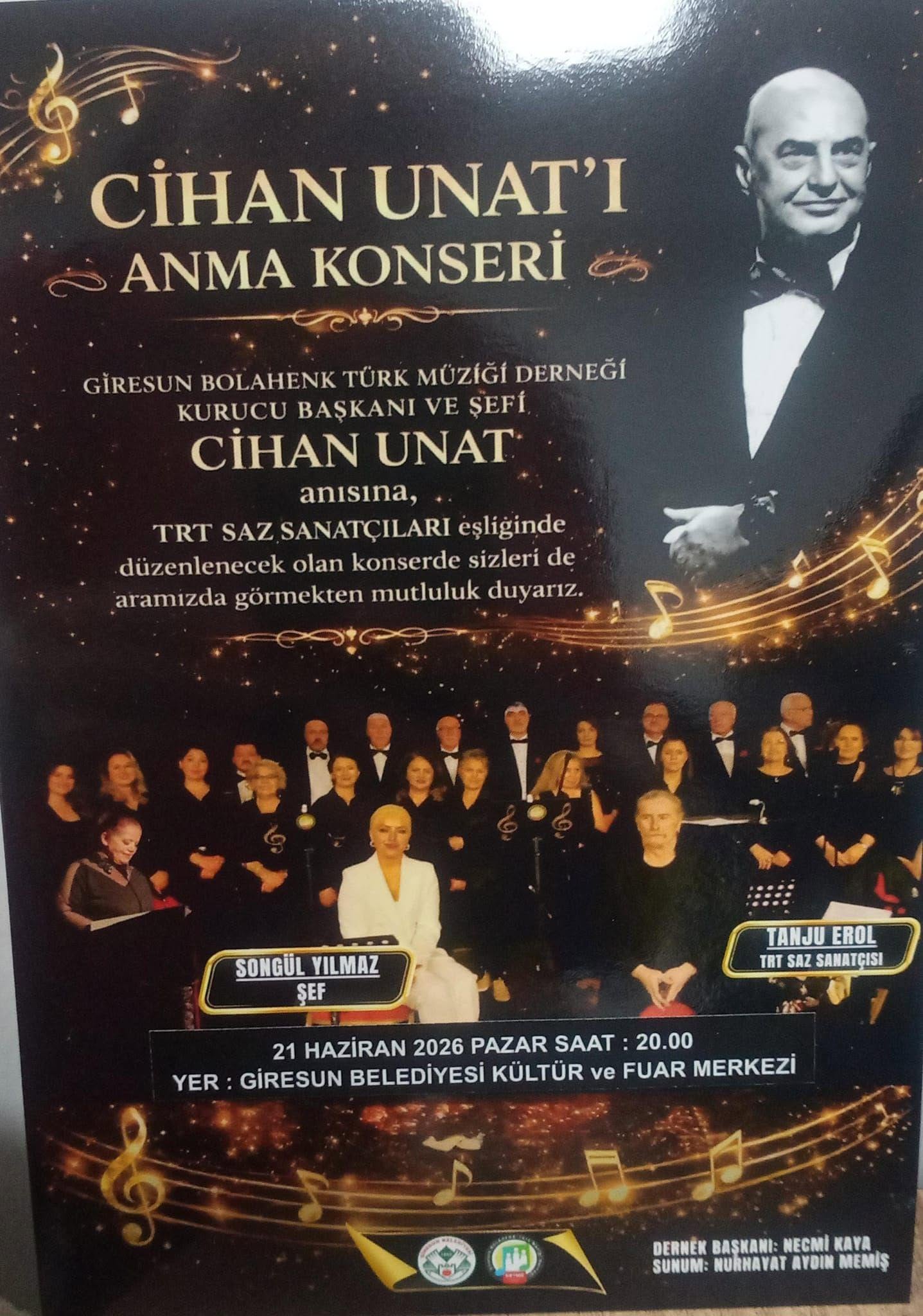 CİHAN UNAT”I ANMA KONSERİ