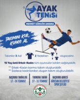 AYAK TENİSİ İÇİN BAŞVURULAR BAŞLADI