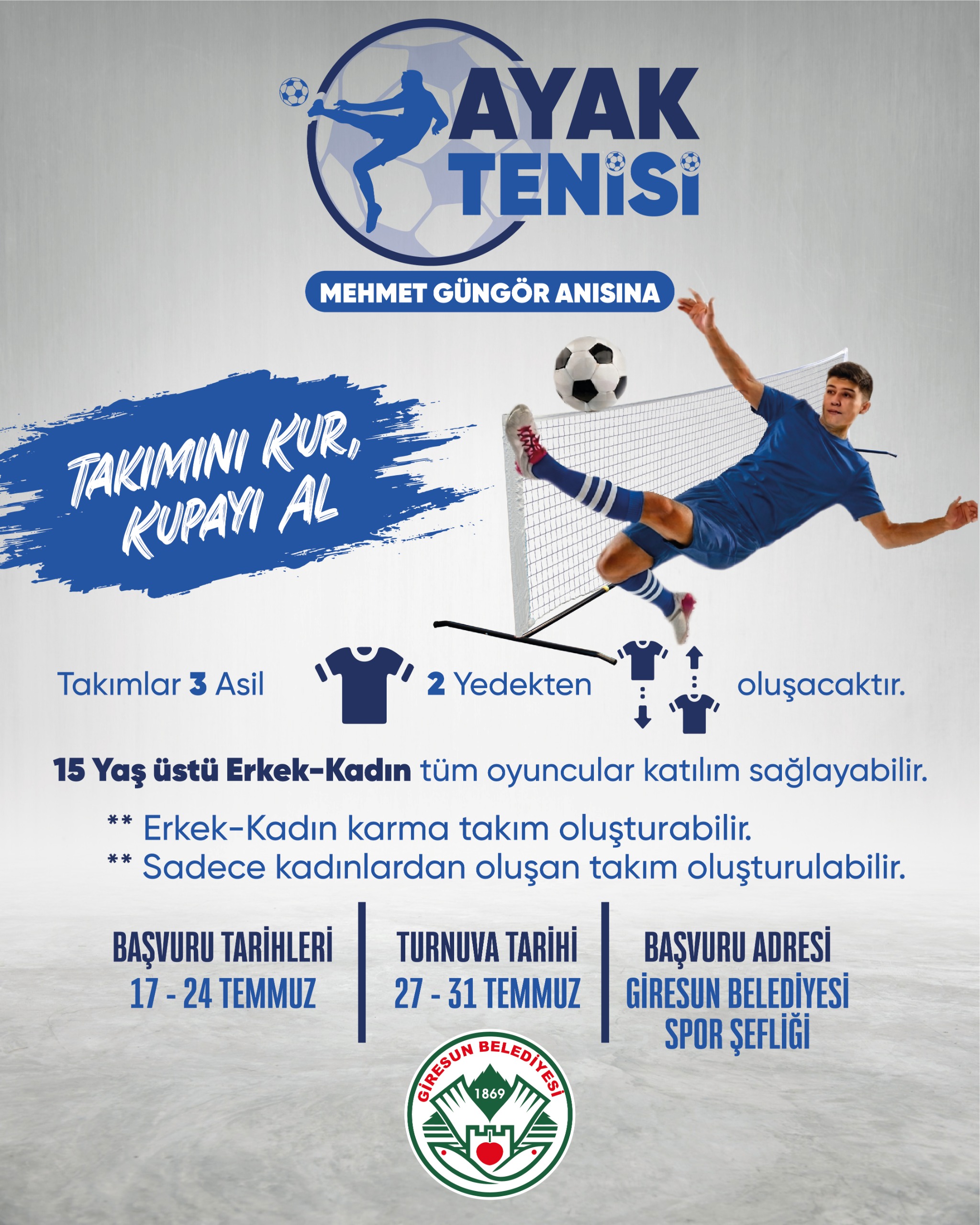 AYAK TENİSİ İÇİN BAŞVURULAR BAŞLADI
