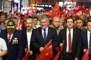 Bulancak’ta Dev Türk Bayrağıyla
