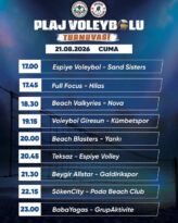 Plaj Voleybolu Turnuvası 3. Gün Fikstürü