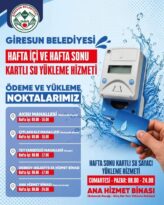 KARTLI SU SAYACI YÜKLEME NOKTALARI VE HİZMET SAATLERİ